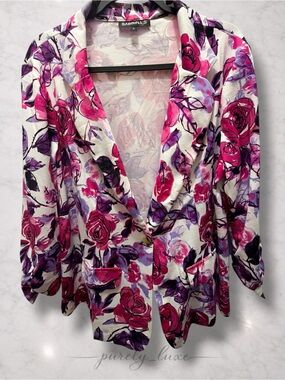 Sabrina's Pink & Purple Floral Blazer Jacket